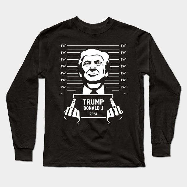 Donald Trump campaign mugshot Long Sleeve T-Shirt by Equal Design